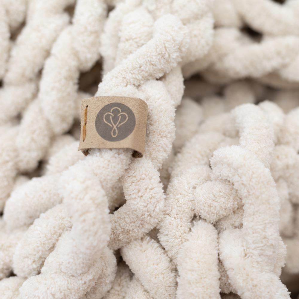 Infinite Chunky Knit Chenille Blanket | Luxury Throw | Sand