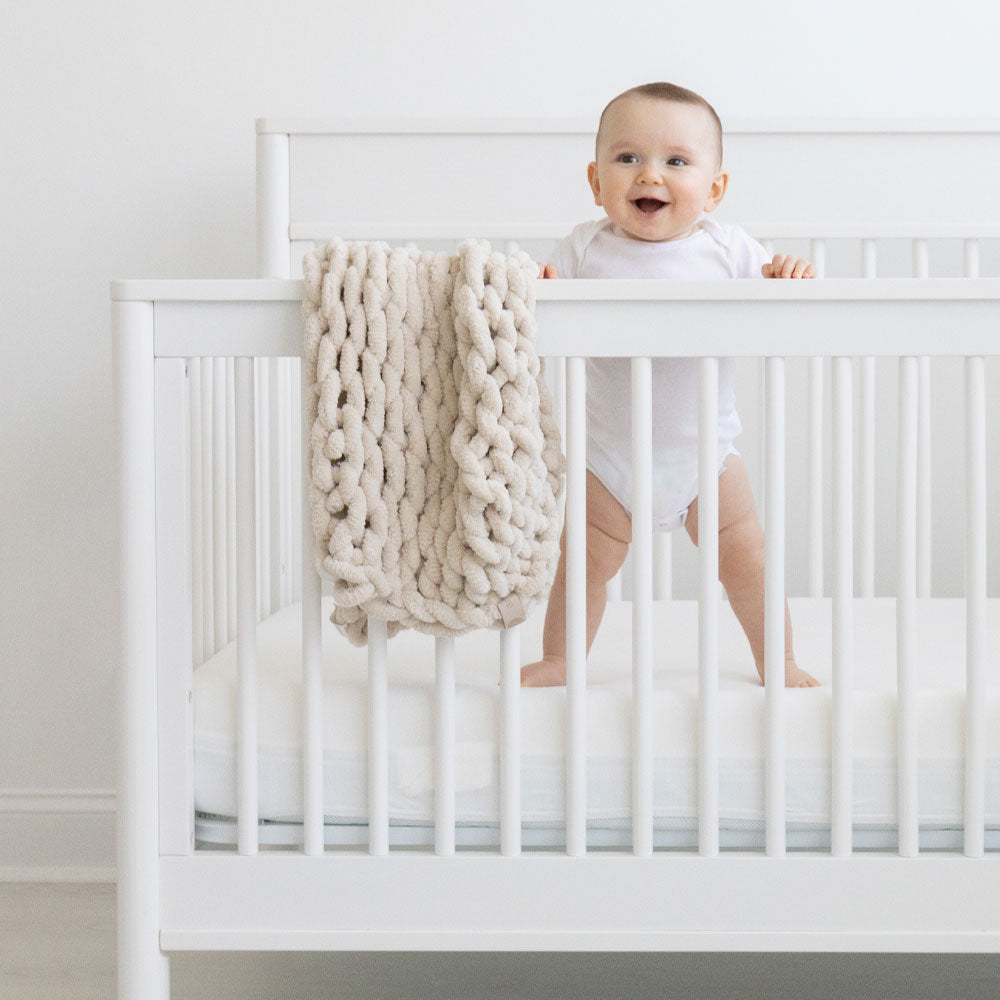 Infinite Chunky Knit Blanket – Minky Cuddle | Sand
