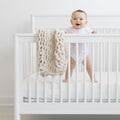 Infinite Chunky Knit Blanket – Minky Cuddle | Sand