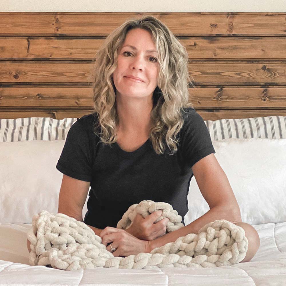 Infinite Chunky Knit Blanket – Minky Cuddle | Sand