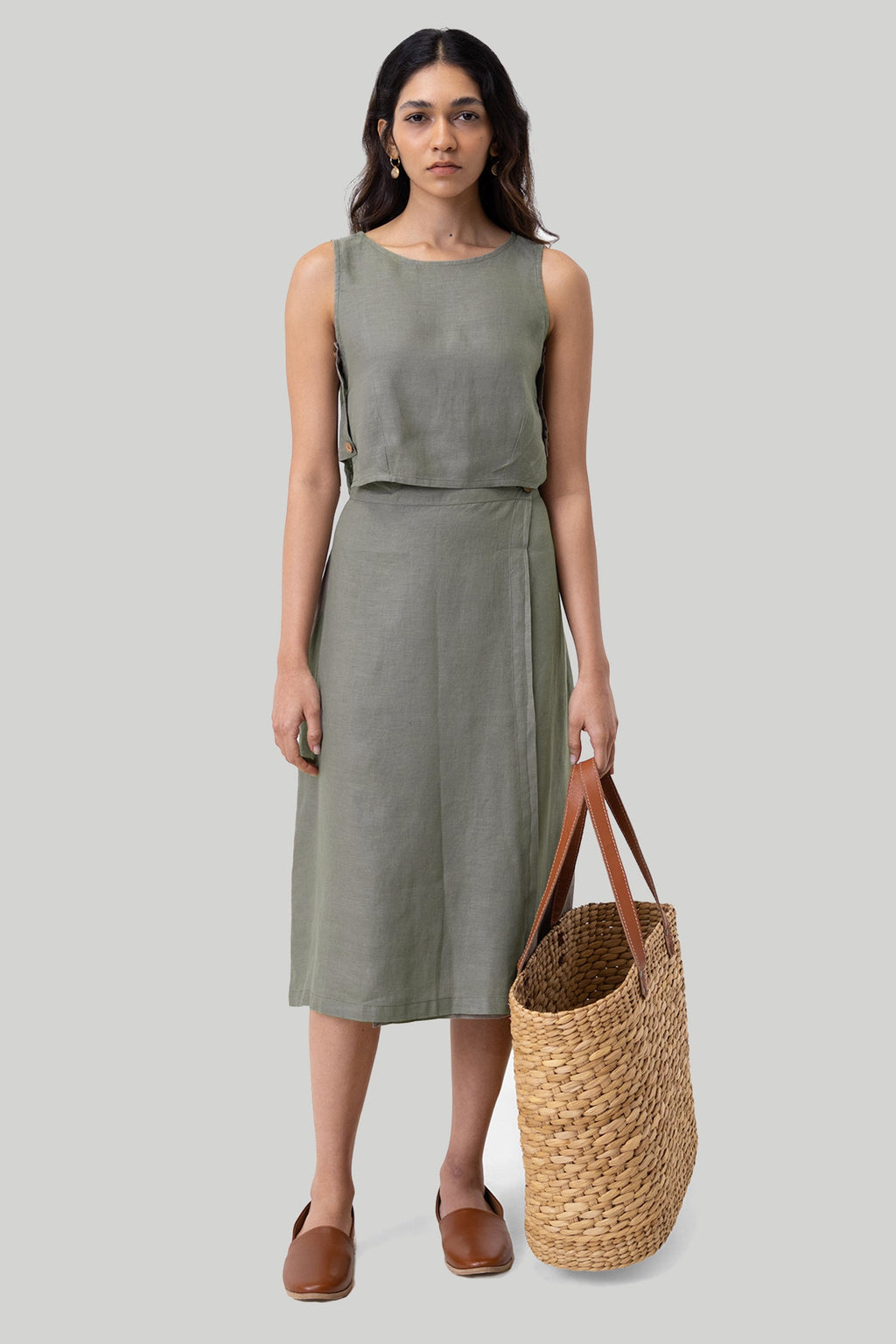 Boxy Layering Top in Dark Green