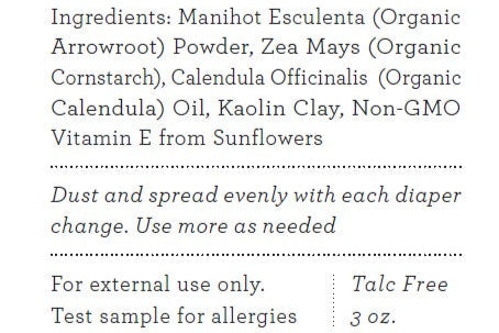 Prized Organic Baby Powder | Talc-Free | Arrowroot, Kaolin Clay & Sunflower Vitamin E | USDA Certified Organic | Made in USA