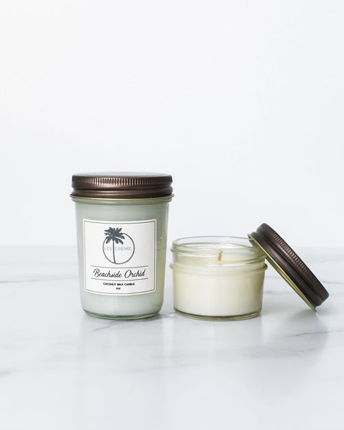 Beachside Orchid Coconut Wax Candle | Toxin-Free | Sea Salt, Orchid & Orange | Tropical Paradise | Les Crème