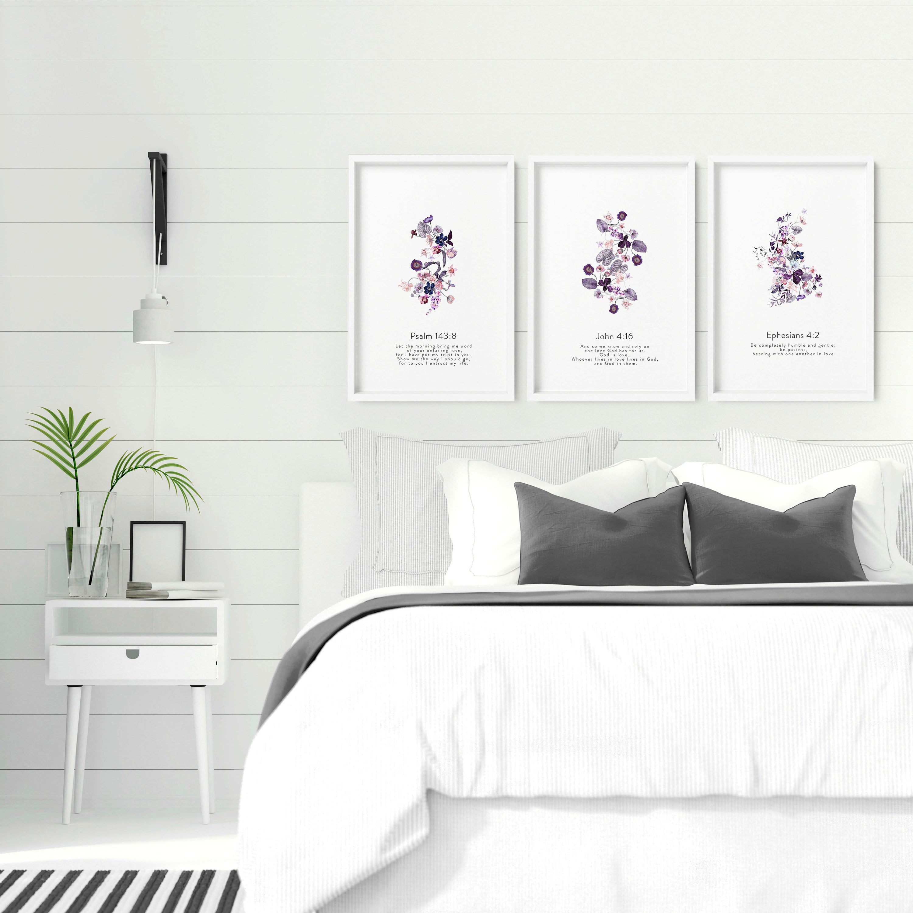 Bible wall art for bedroom | set of 3 wall art prints
