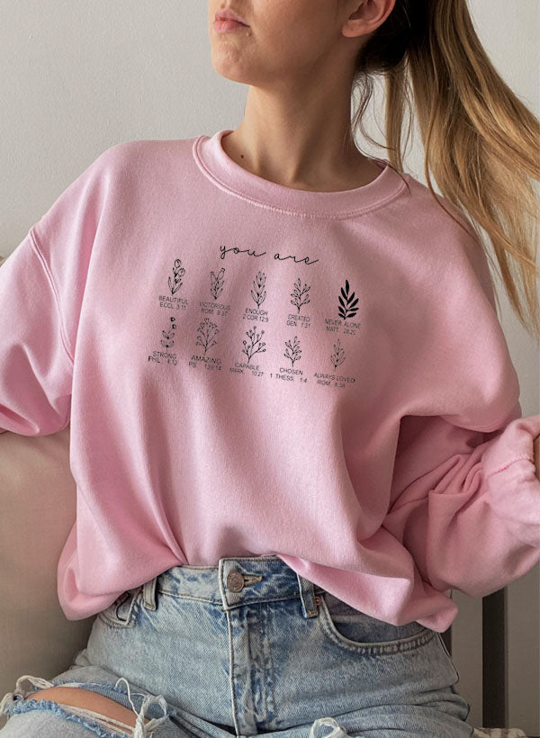 Bible Verses Sweatshirt | Made in USA | Cotton Fleece | Christian Women's Apparel