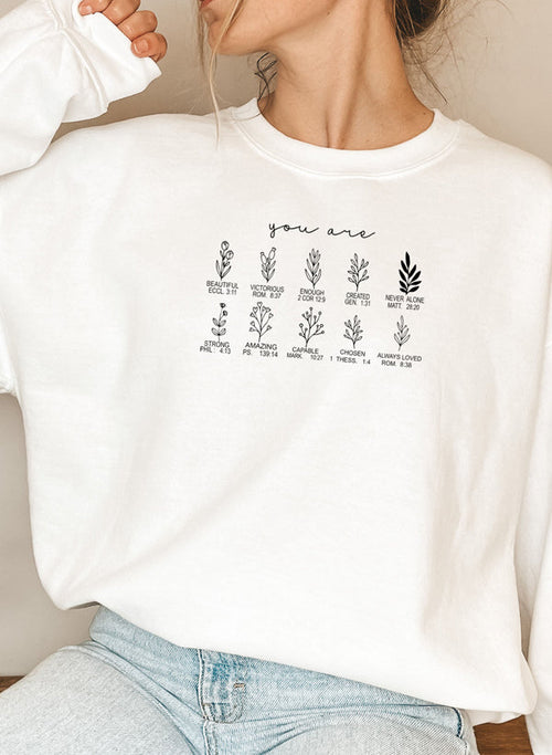 Bible Verses Sweatshirt | Made in USA | Cotton Fleece | Christian Women's Apparel