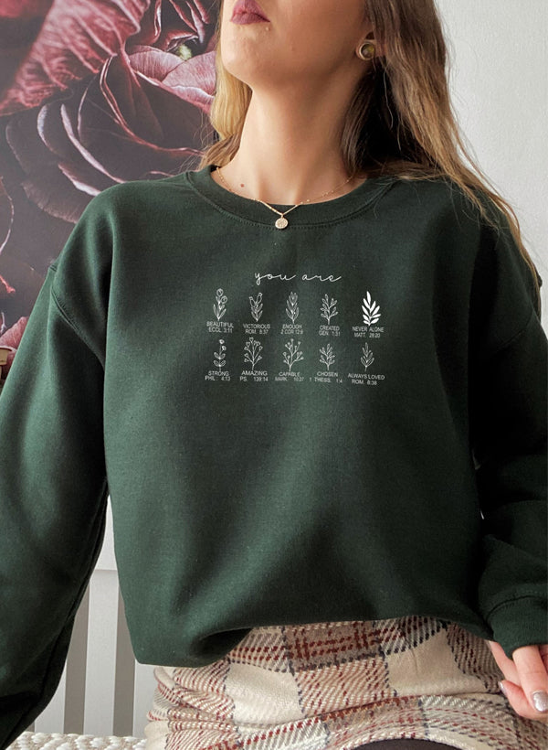 Bible Verses Sweatshirt | Made in USA | Cotton Fleece | Christian Women's Apparel