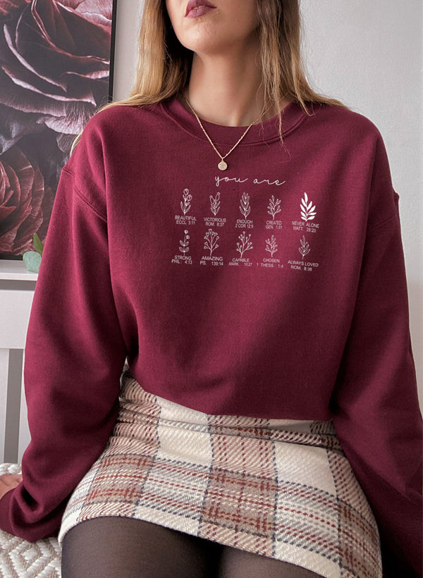 Bible Verses Sweatshirt | Made in USA | Cotton Fleece | Christian Women's Apparel