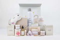 The Ultimate Pamper Gift Box | 16-Piece All Natural Lavender Spa Set | Journal, Water Bottle, Candle & More | Lizush