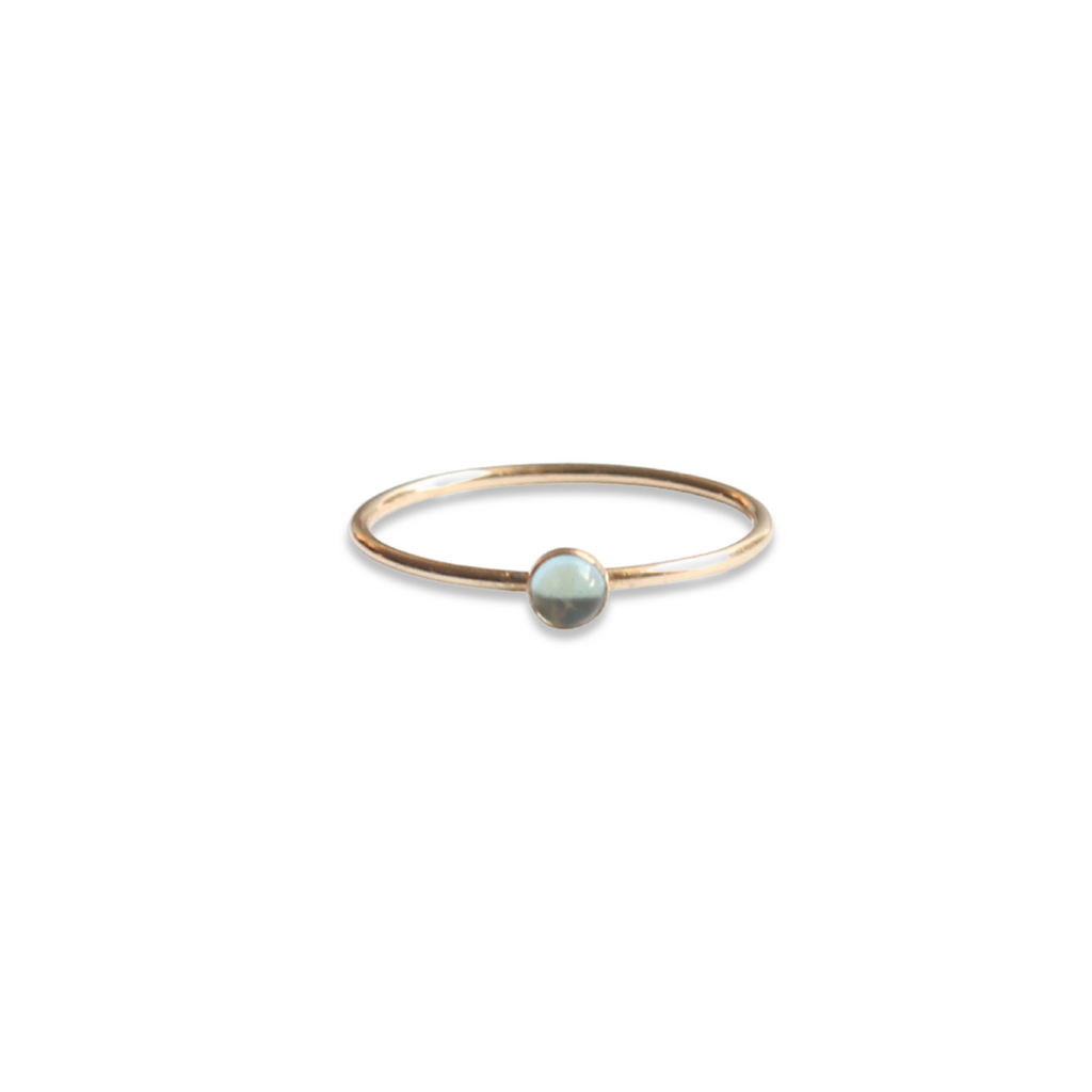Natural Blue Topaz Stacking Ring