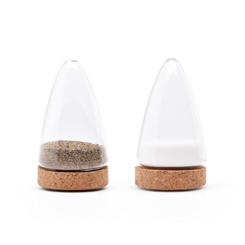 BOEIEN Mouth-Blown Glass & Cork Salt & Pepper Shakers | Set of 2 | Netherlands