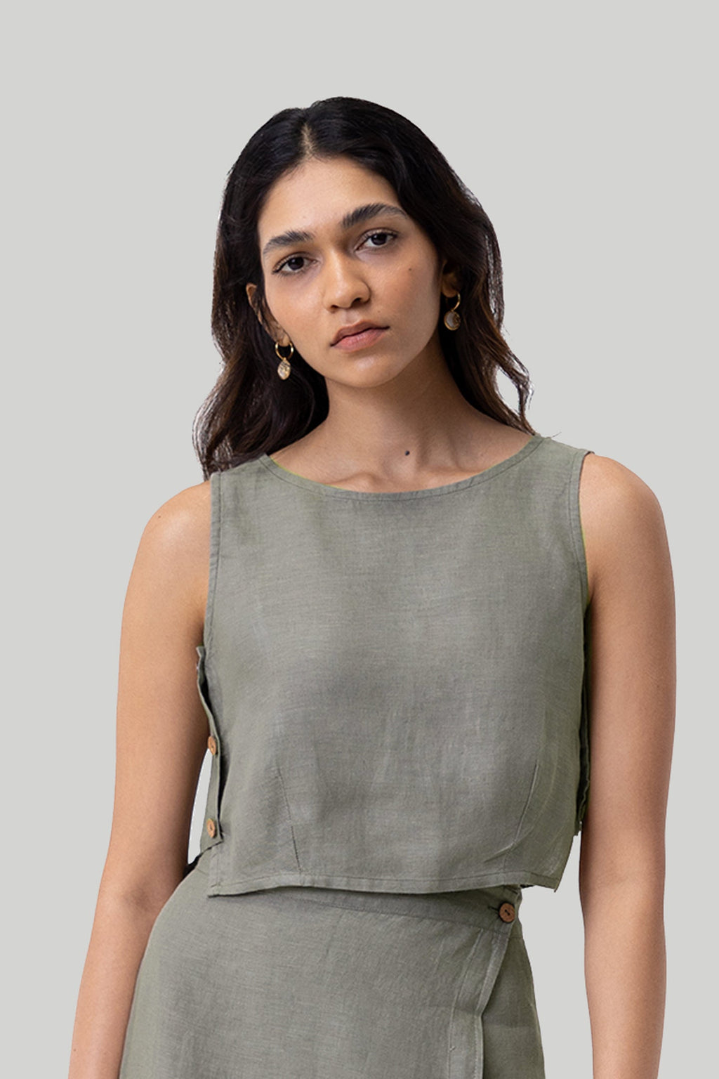 Boxy Layering Top in Dark Green