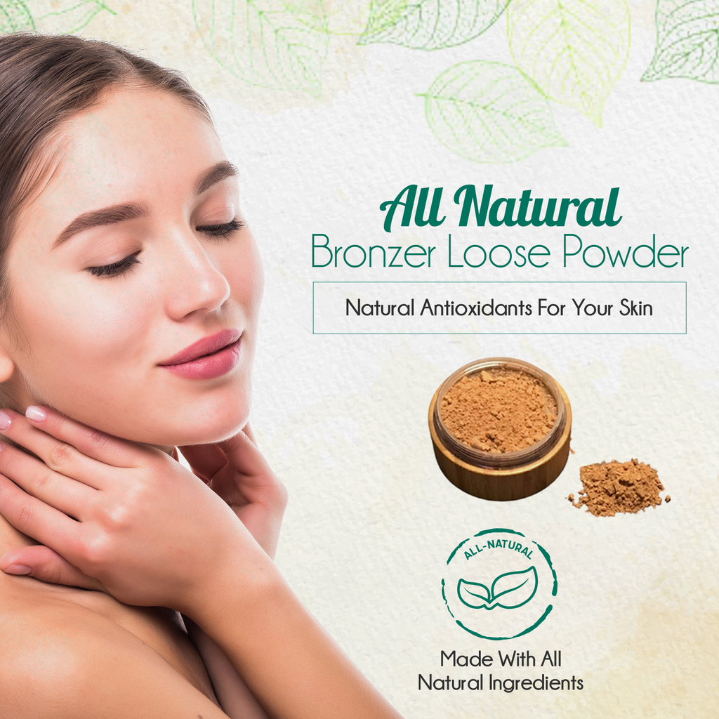 Bronzer Loose Powder Set | Bamboo Case + Refill + Kabuki Brush | All-Natural | BeNat