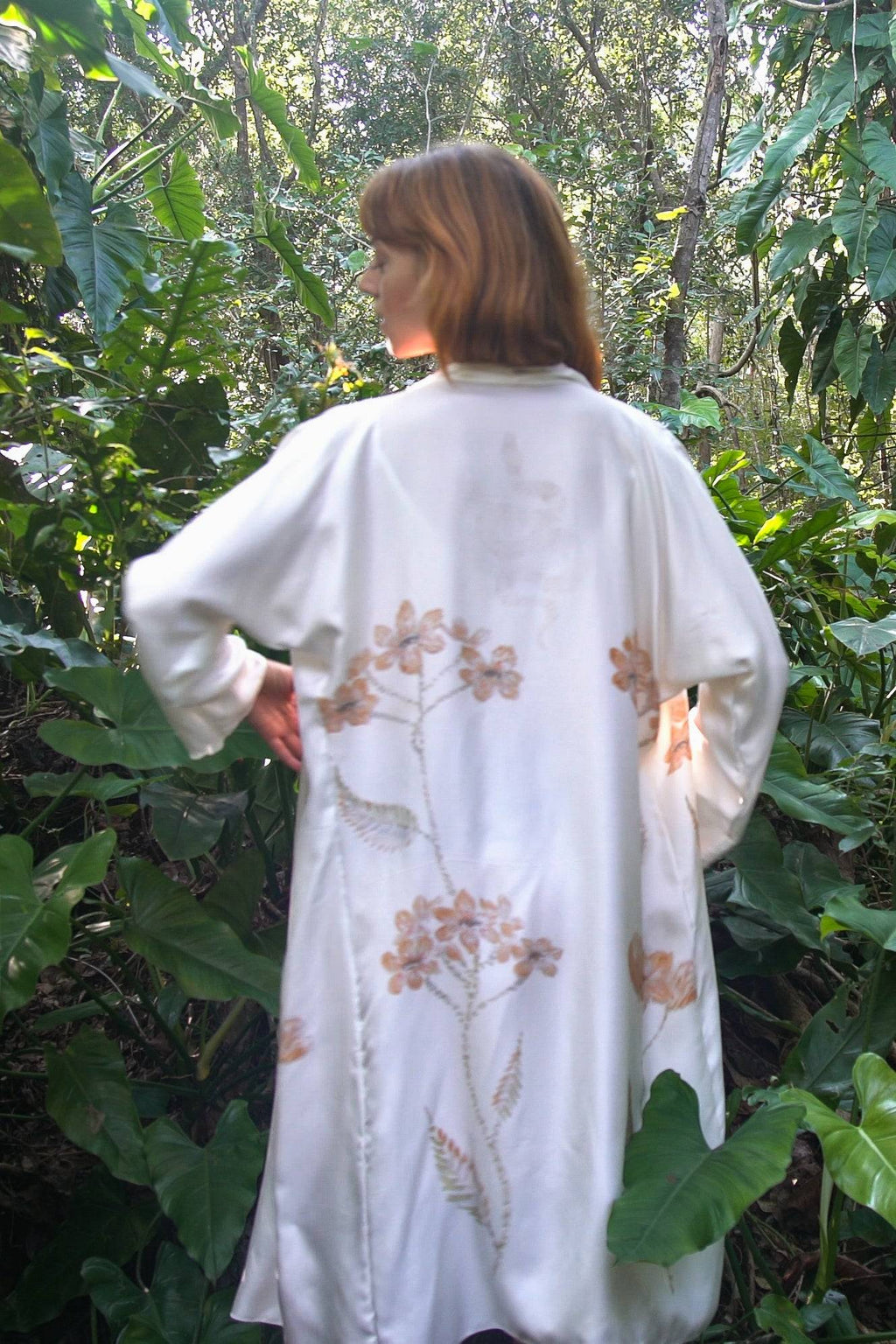 The Rigel Silk Kimono Robe | Azulik Flowers | 100% Satin Silk | OEKO-TEX Certified | Made to Order in Canada | Holding Court