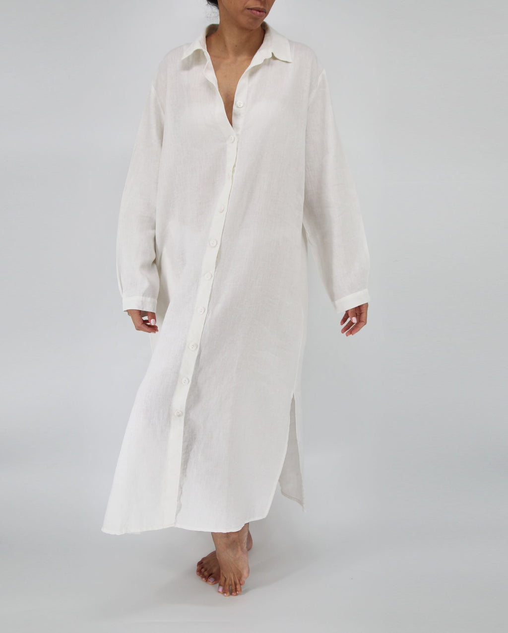 Tala French Linen Maxi Dress | 100% French Linen | Pockets | Buttoned Cuffs | 6 Colors | S-L