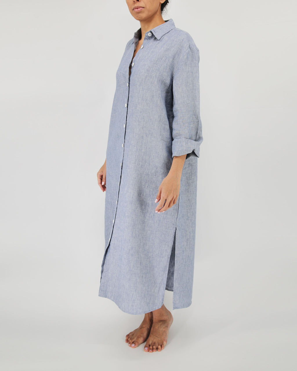 Tala French Linen Maxi Dress | 100% French Linen | Pockets | Buttoned Cuffs | 6 Colors | S-L