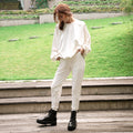 Silky Bamboo Fleece Joggers | Softest Loungewear | Off White | S, M, L