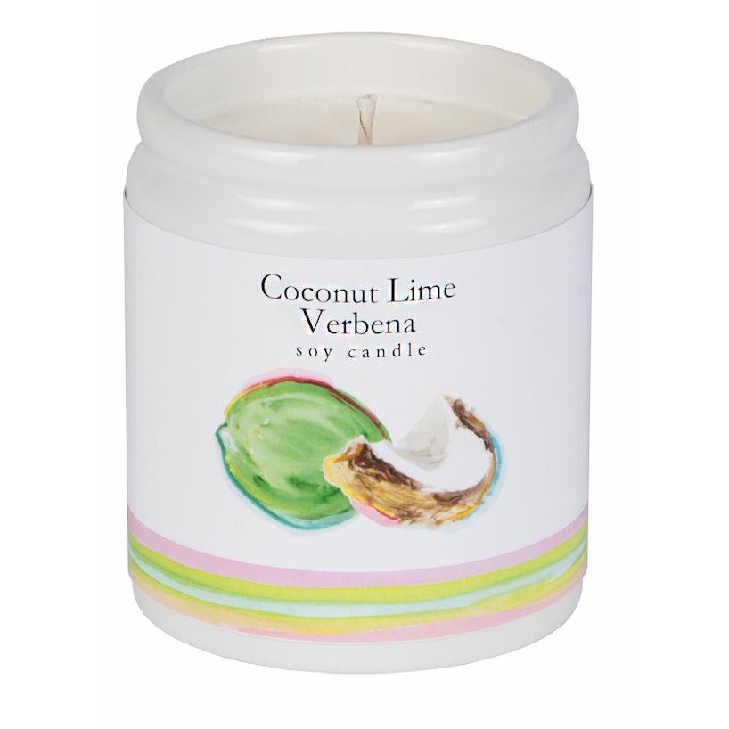 Coconut Lime Verbena Soy Candle | 100% Soy Wax | Reusable Ceramic Jar | 7.5 oz | LiftWorks | HHPLIFT