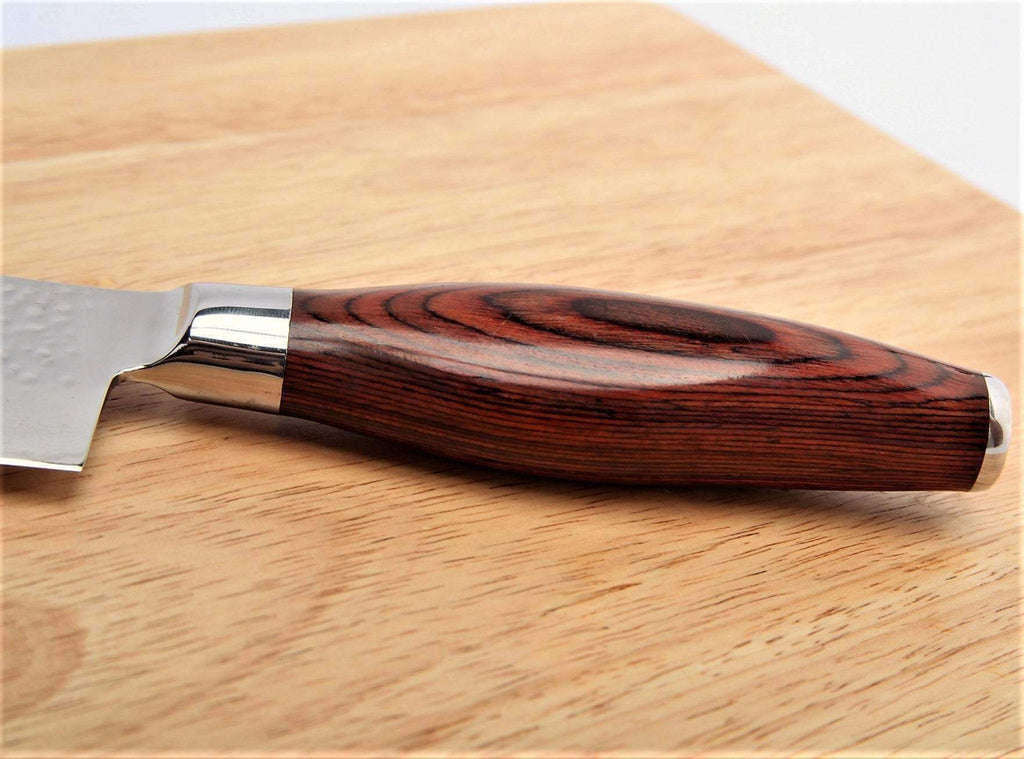 Damascus VG10 Chef Knife | 67-Layer Hammered Blade | Pakkawood Handle | 62+ Rockwell | Lifetime Guarantee | SiliSlick®
