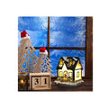 Christmas Resin House with LED Light — Lighted Holiday Village Decor