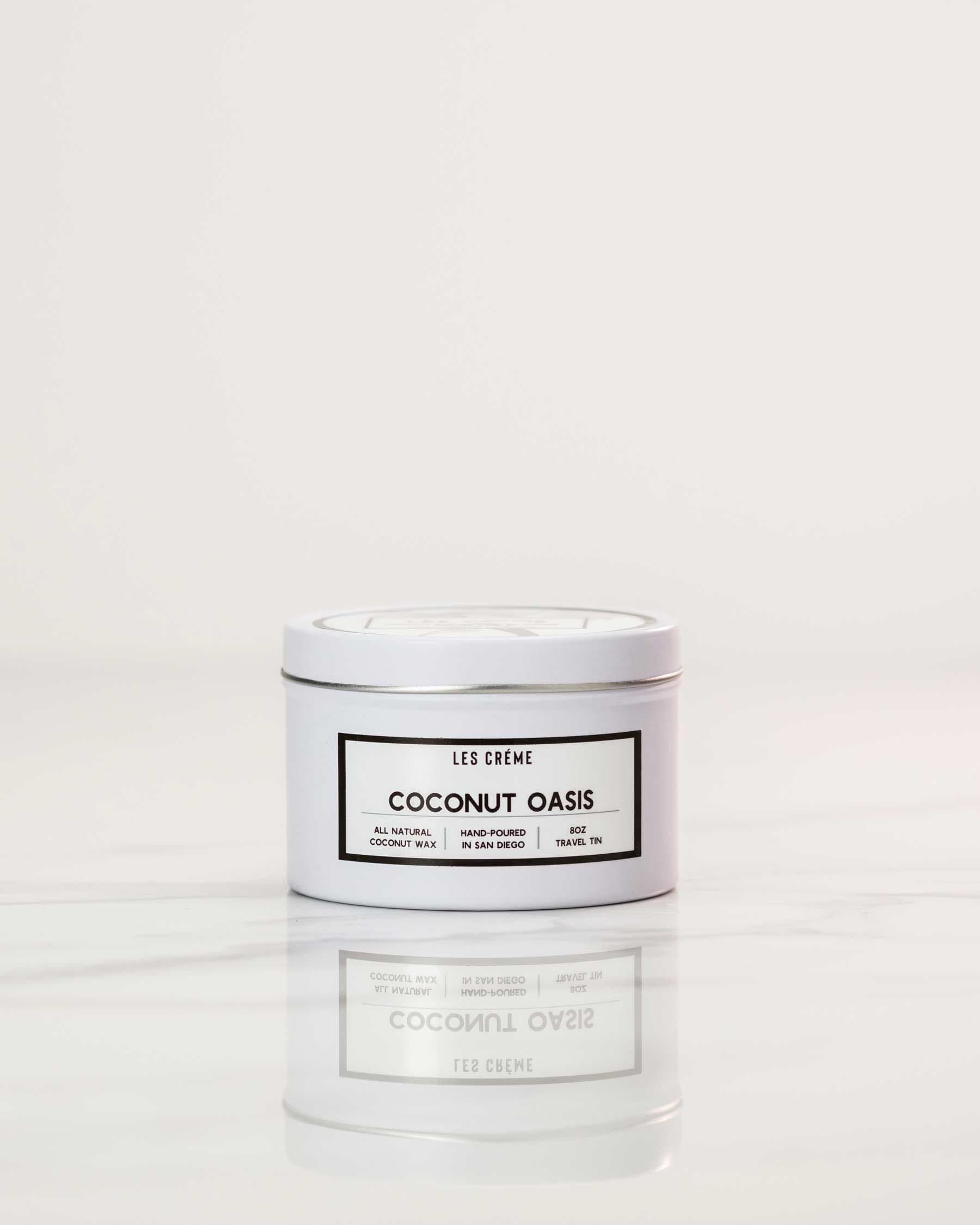 Coconut Oasis | 100% Botanical All Natural Coconut Wax Candle | Toxin-Free | Cotton Wick | Les Crème