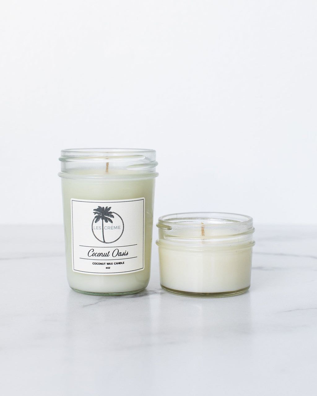Coconut Oasis | 100% Botanical All Natural Coconut Wax Candle | Toxin-Free | Cotton Wick | Les Crème