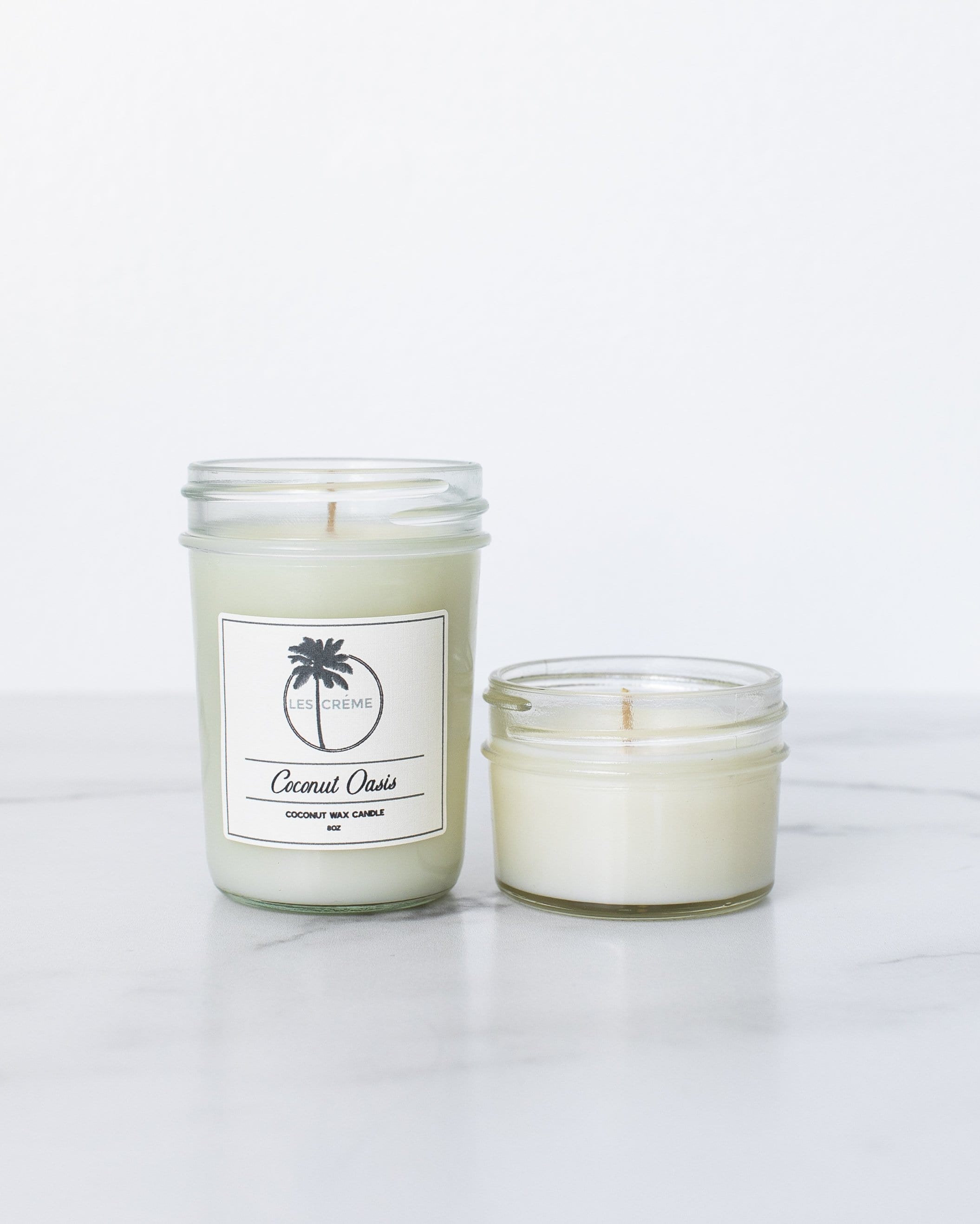 Coconut Oasis | 100% Botanical All Natural Coconut Wax Candle | Toxin-Free | Cotton Wick | Les Crème