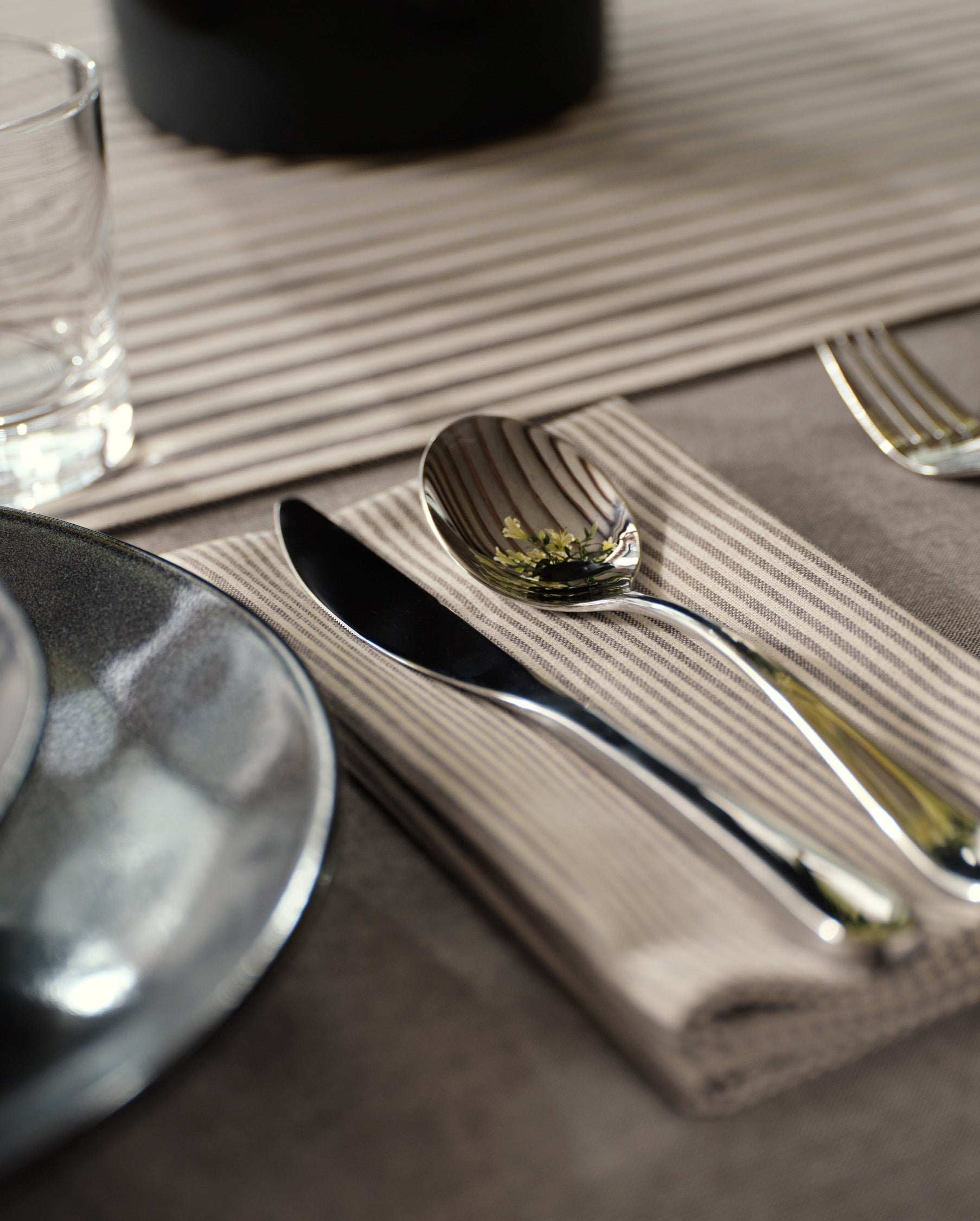 Cotton Tablecloth | 100% Cotton | 3 Sizes | Sage Green | Charcoal | Blue | Solid & Pinstripe | Meema