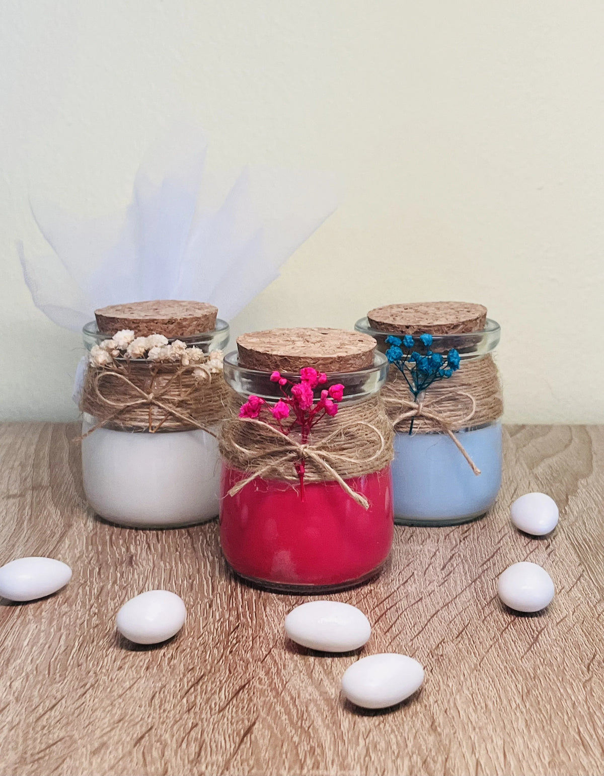 Country-Style Soy Candle Wedding & Baptism Favor