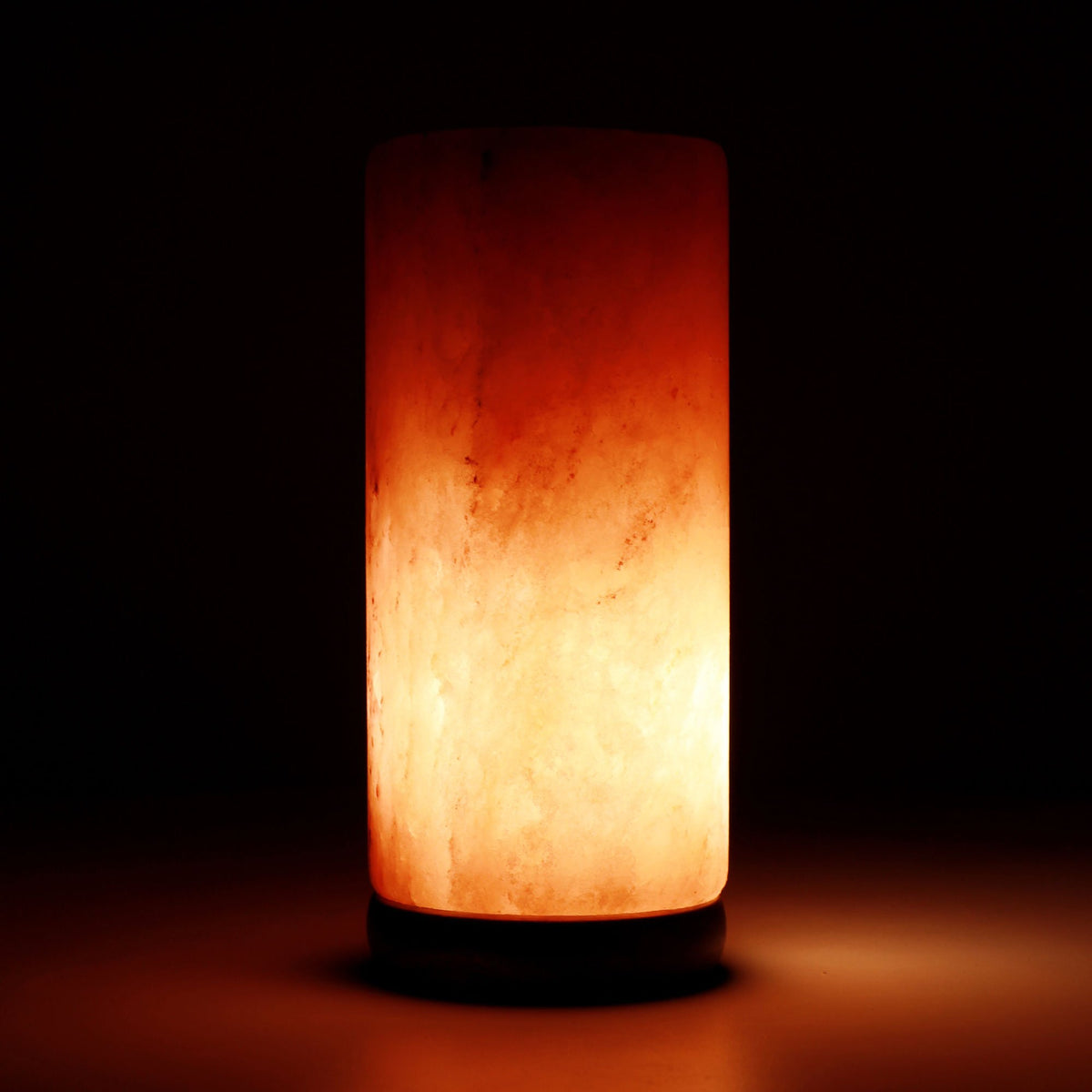 12V 12W Cylinder Himalayan Pink Salt Lamp Carved Rock Crystal Light