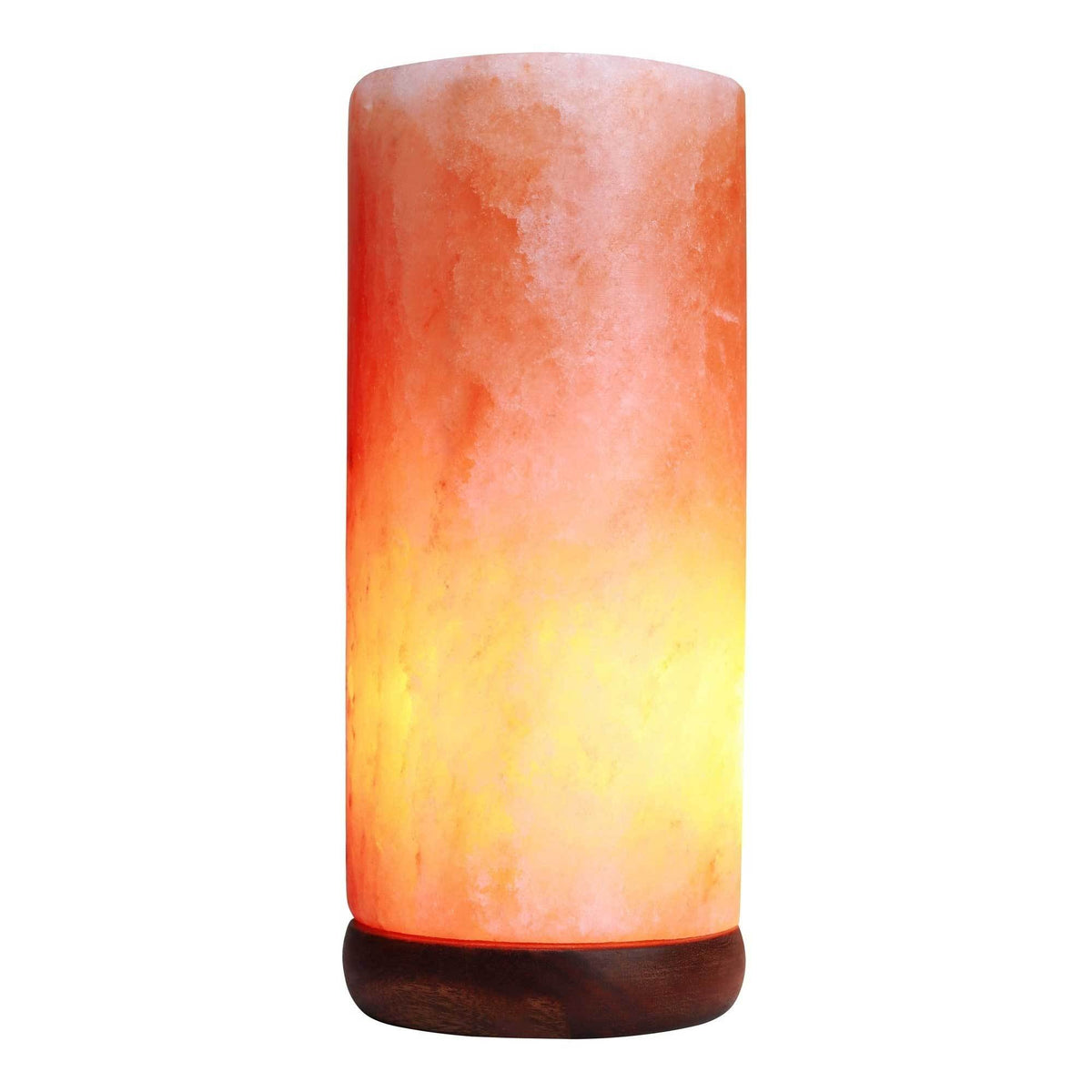 12V 12W Cylinder Himalayan Pink Salt Lamp Carved Rock Crystal Light