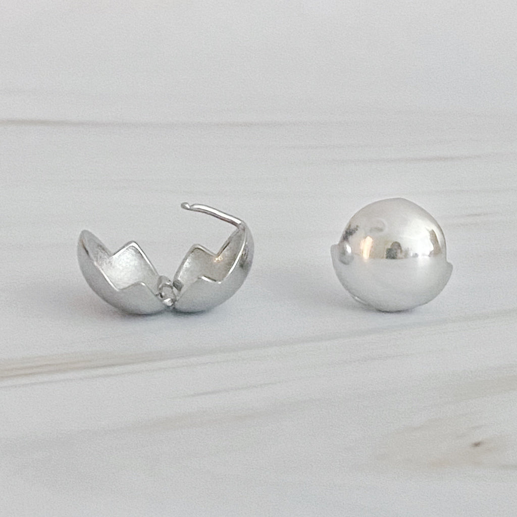 Round Stud Hoop Earrings – Gold & Silver