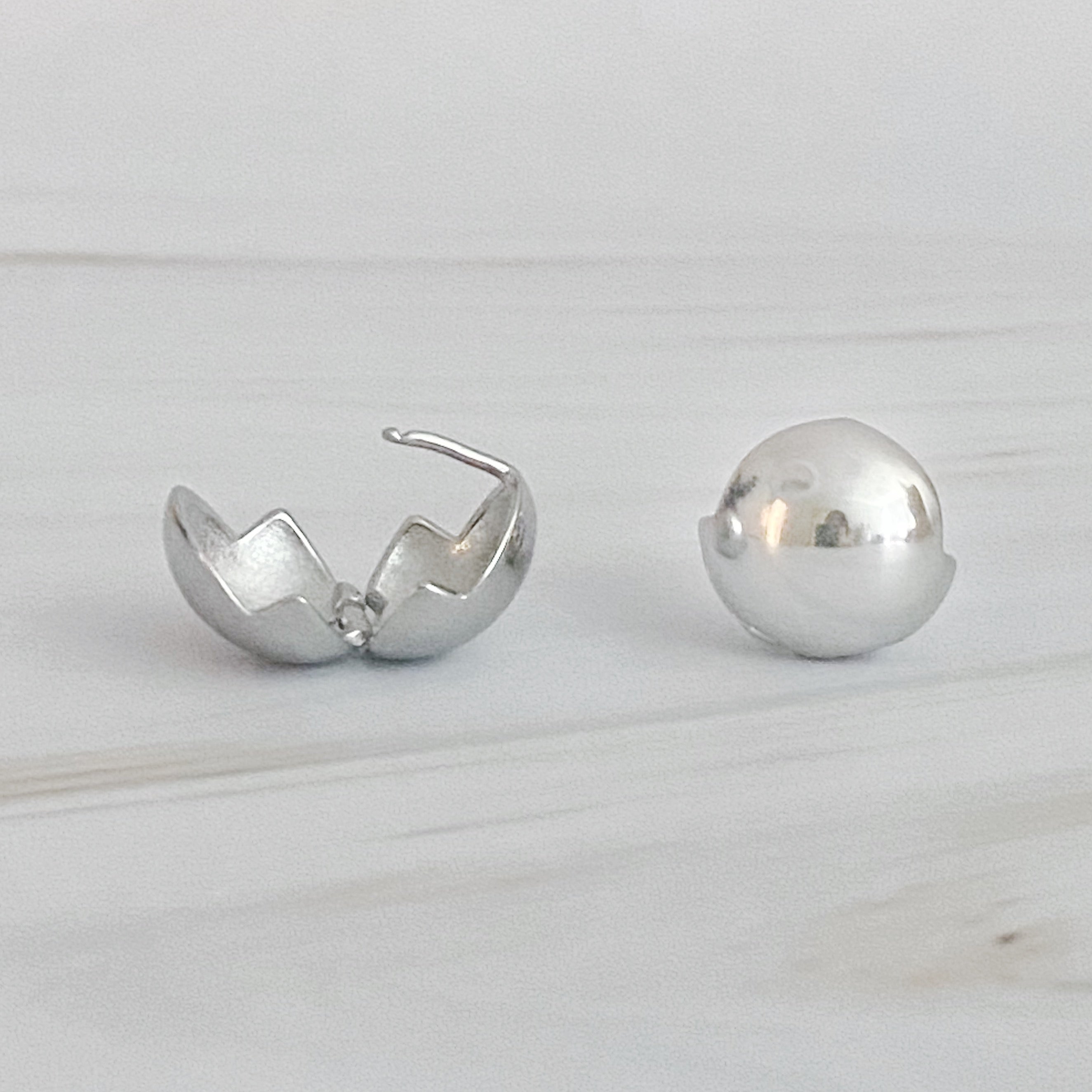Round Stud Hoop Earrings – Gold & Silver