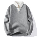 Men's Premium Fake Two-Piece Lapel Knit Sweater
