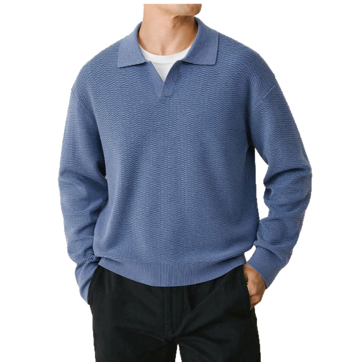 Collar long sleeved sweater