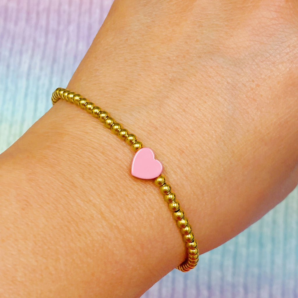 So Very Loved Heart Bracelet | Enamel Heart | 18K Gold Plated | Lead & Nickel Free | 4 Colors | Ellison+Young