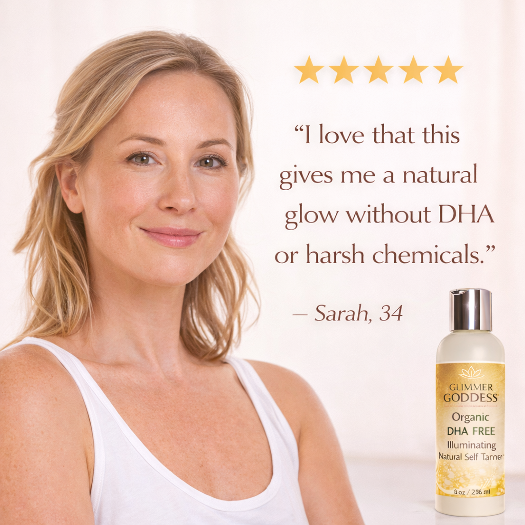 Organic DHA-Free Self Tanner | Streak-Free | Erythrulose | Sensitive Skin | Gradual Glow | Handcrafted in Texas | 4 oz & 8 oz