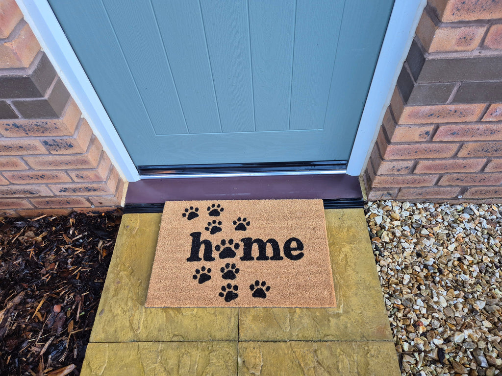 Coir Doormat, 60cm x 40cm - 'Home' (Paws)