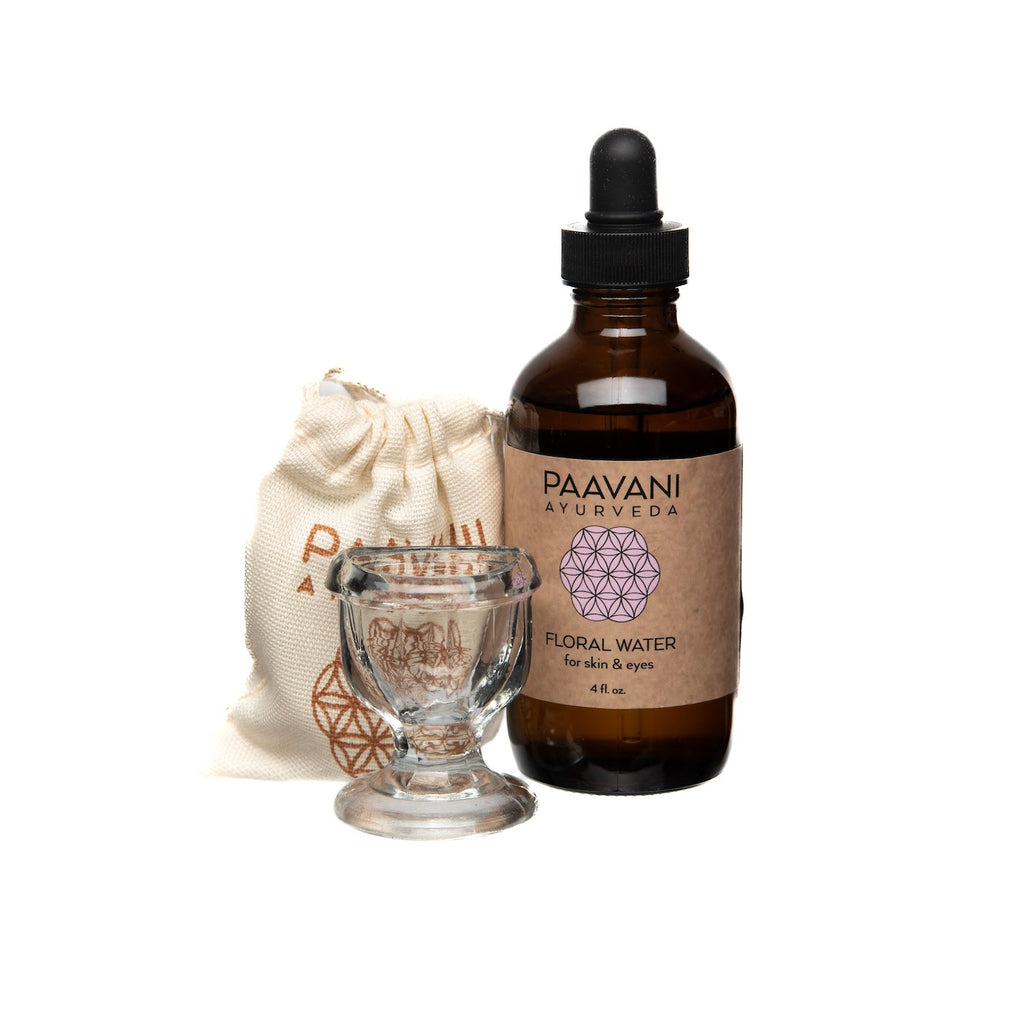 Eye Wash Ritual | Ayurvedic Eye Cleansing with Rose & Lavender | Glass Eye Cup | PAAVANI Ayurveda