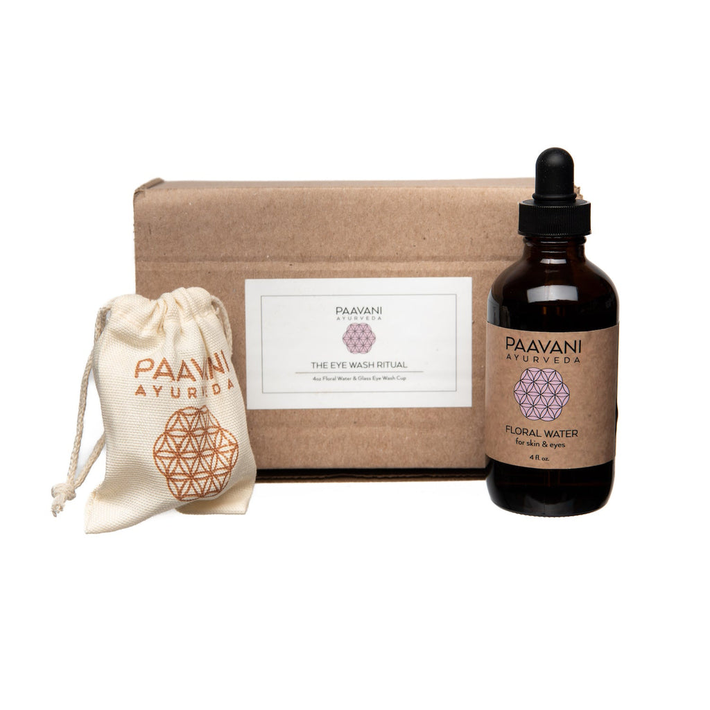 Eye Wash Ritual | Ayurvedic Eye Cleansing with Rose & Lavender | Glass Eye Cup | PAAVANI Ayurveda