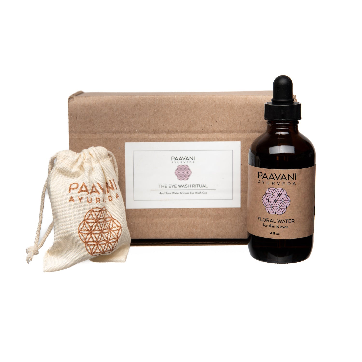 Eye Wash Ritual | Ayurvedic Eye Cleansing with Rose & Lavender | Glass Eye Cup | PAAVANI Ayurveda