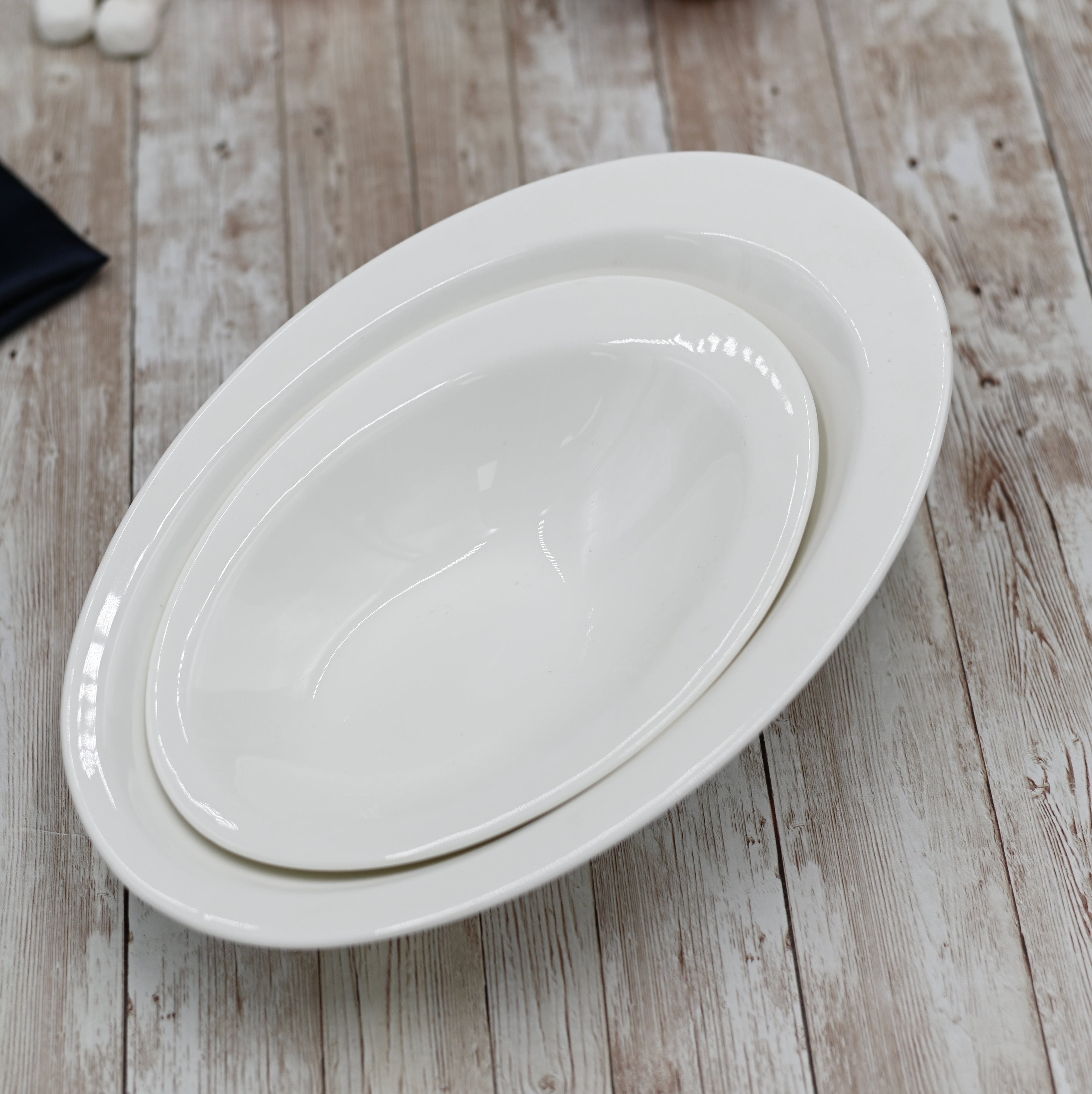 White Caesar Salad Bowl | 8.5" x 6" | Fine Porcelain | Oven Safe to 572°F | WILMAX