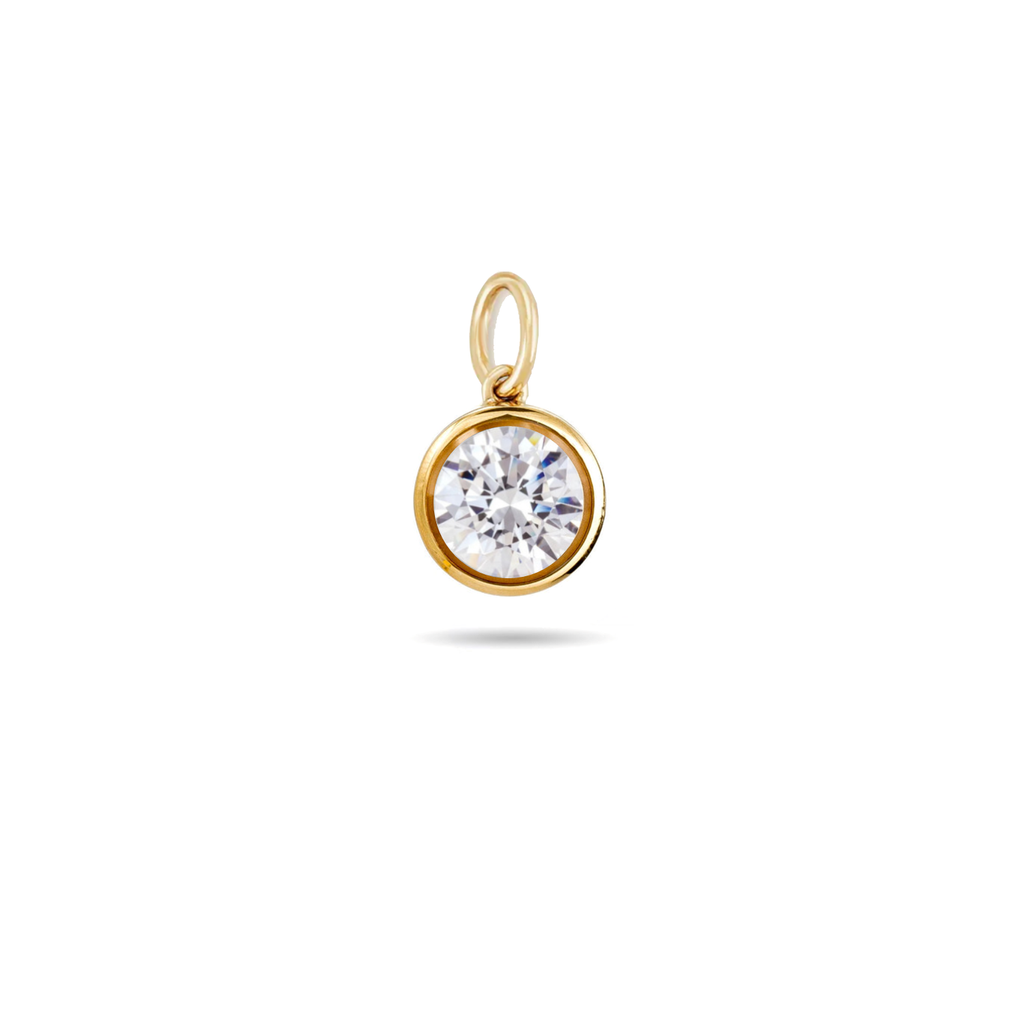 14KT Solid Gold Birthstone Charm | Natural Gemstone | Personalized Fine Jewelry