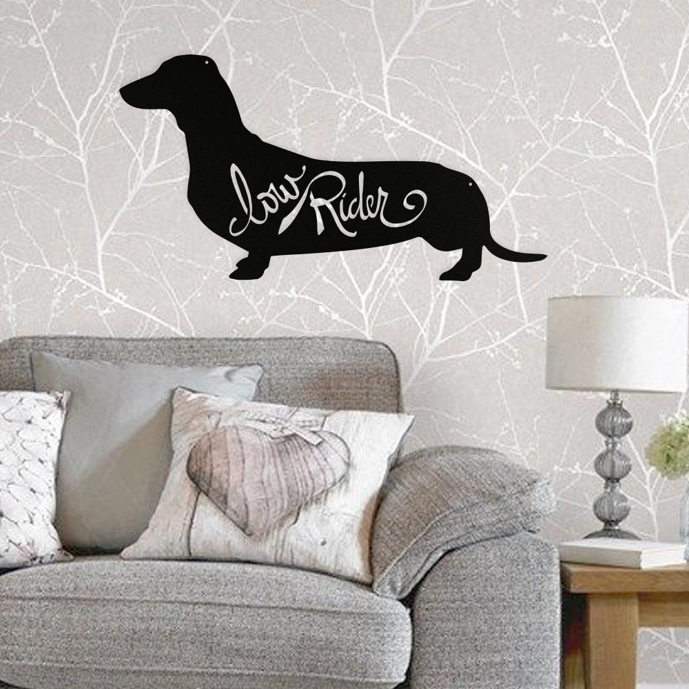 Dachshund "Low Rider" Metal Wall Art — Steel Dog Decor | Made in USA