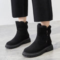 Winter women's boots with thick and warm cotton shoes and fur integrated in the middle tube and velvet