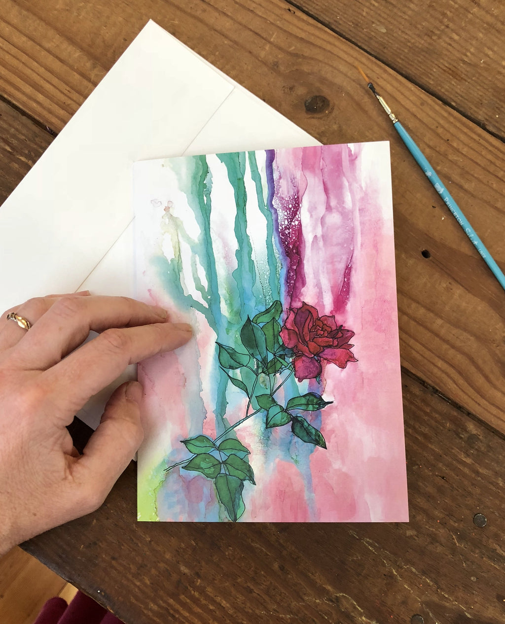 Painted Flower Greeting Cards — Box Set of 6