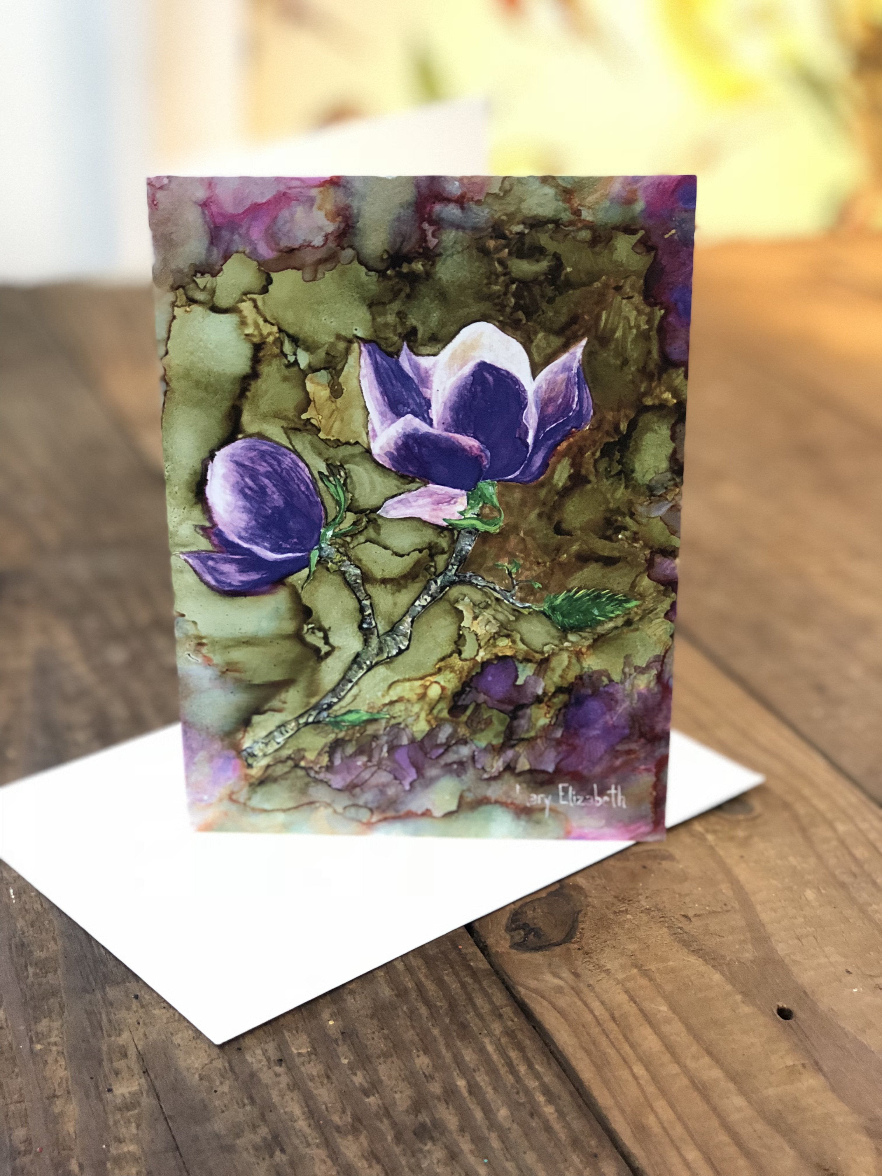 Painted Flower Greeting Cards — Box Set of 6