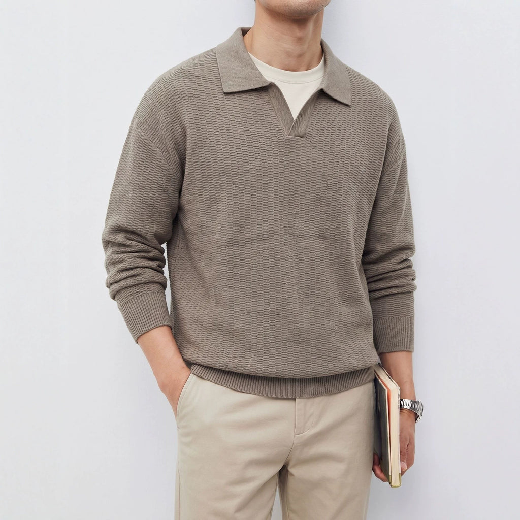 Collar long sleeved sweater