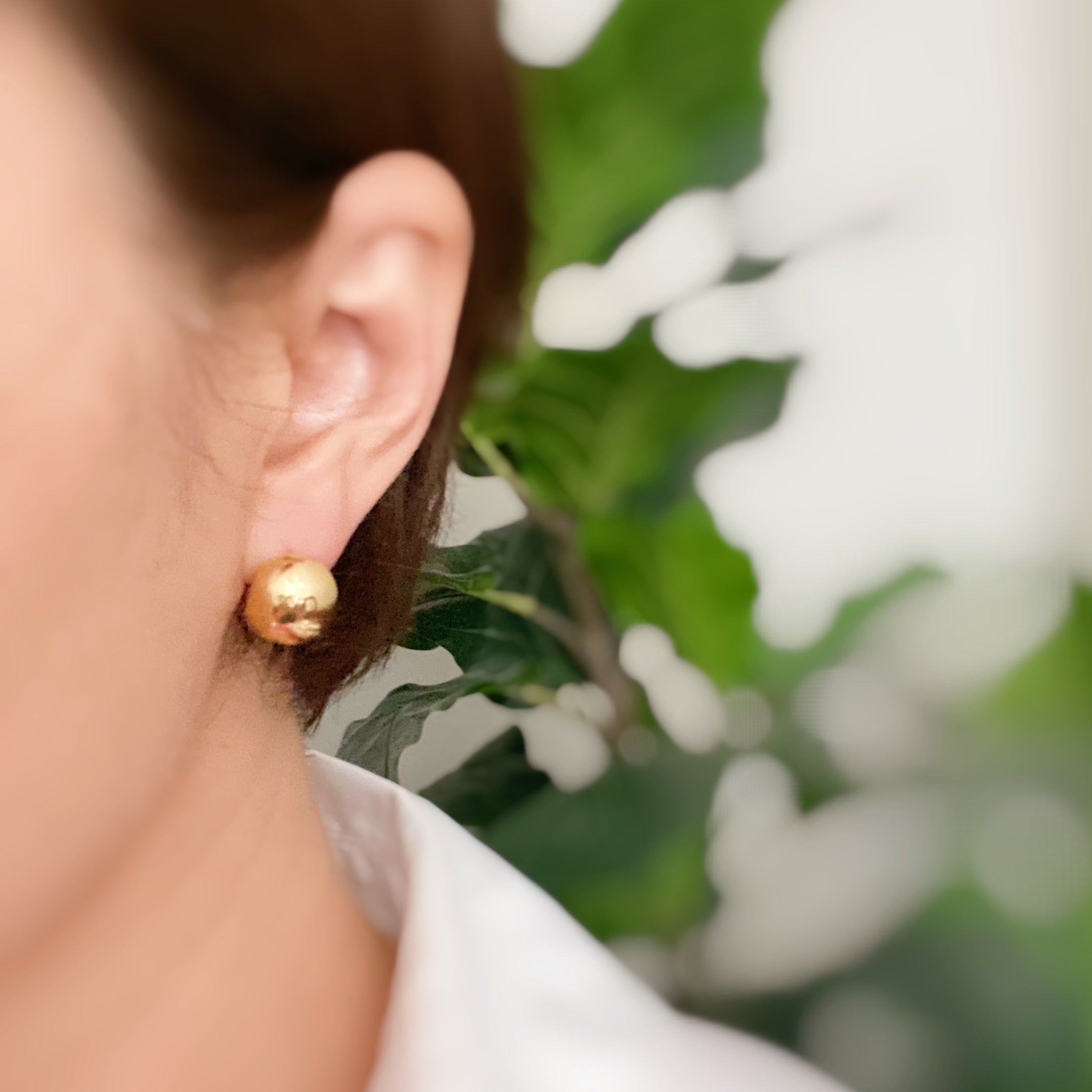 Round Stud Hoop Earrings – Gold & Silver