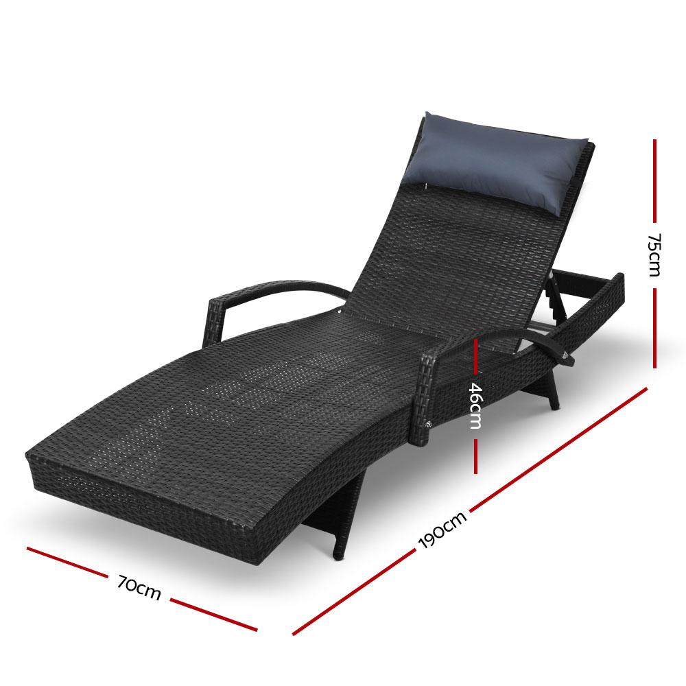 Gardeon Sun Lounge Wicker Lounger Outdoor Furniture Beach Chair